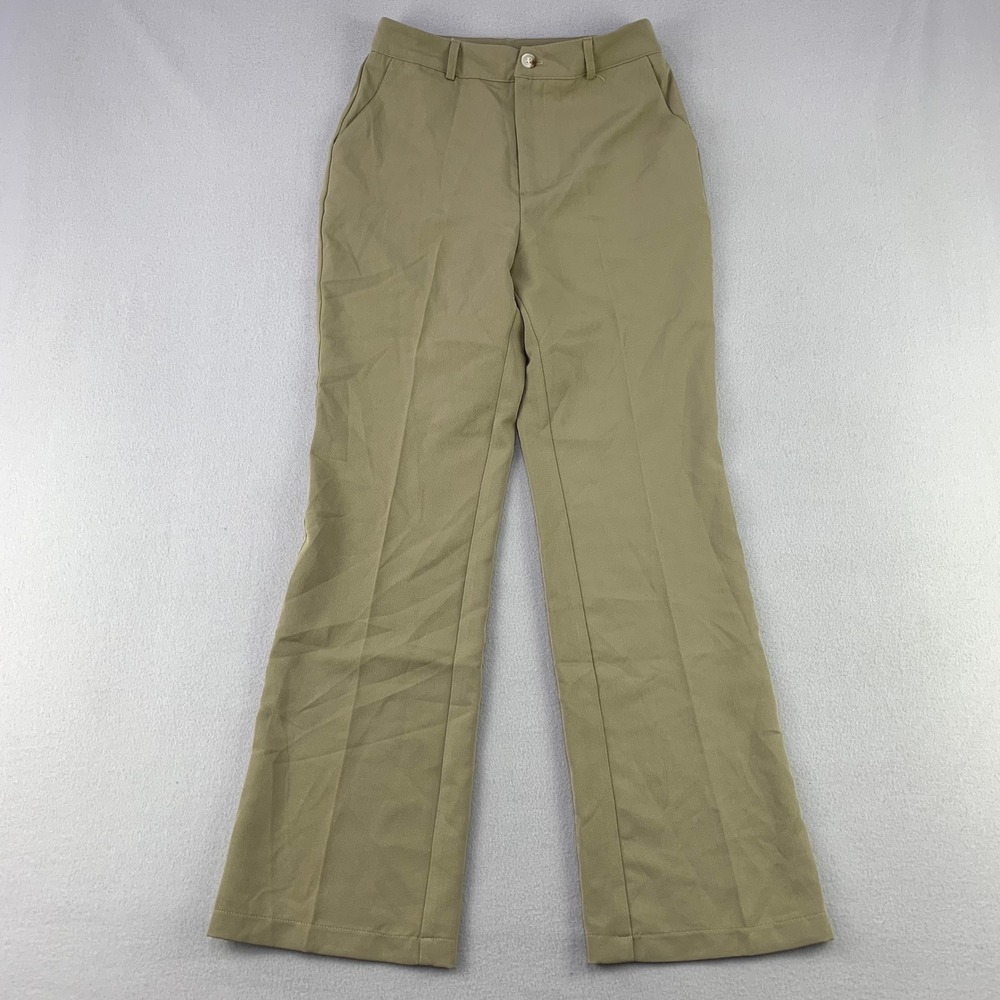 Dazy StarSeries Trousers Women M Tan Wide Leg High Rise Dress Pants Office